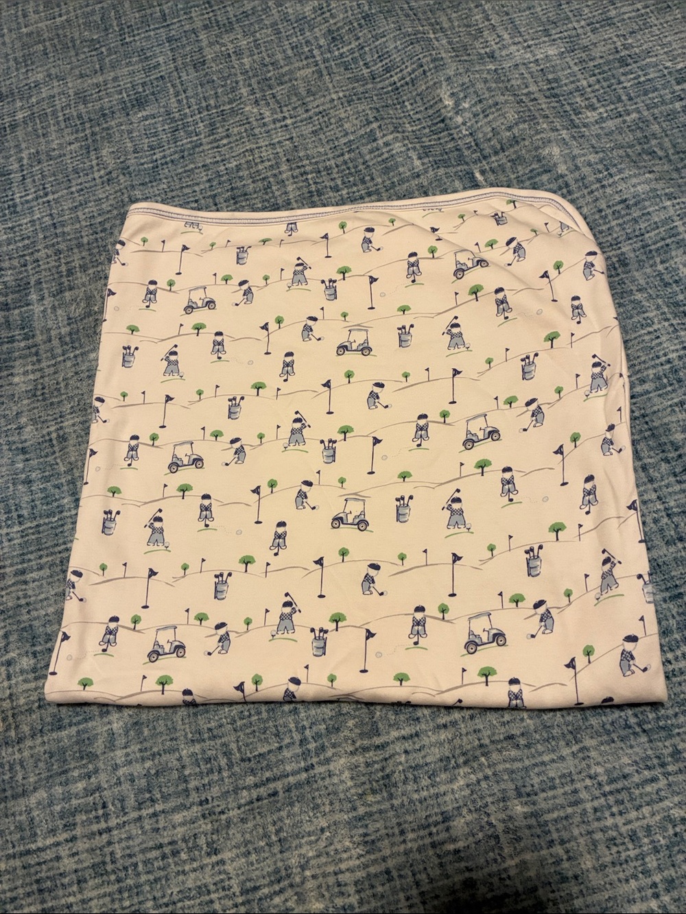 Kissy Kissy Blue Gold Baby Blanket